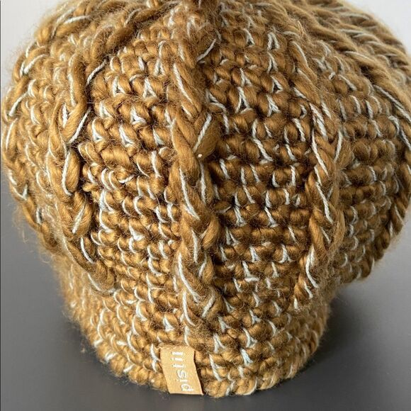 Pistil Brown Light Blue Knit Beanie with Brim Buttons accent Boho Chic Urban OS main image 6